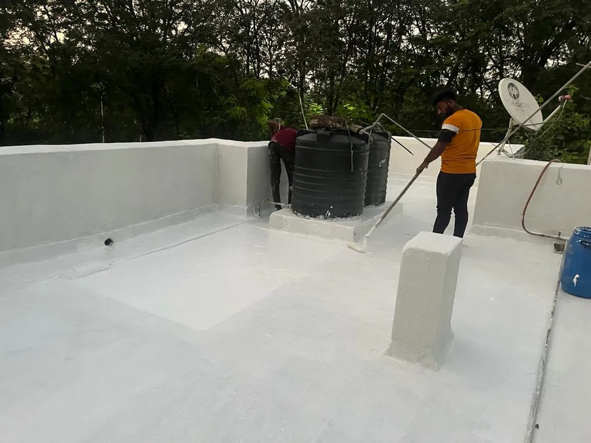 Terrace waterproofing work with GSM Sheet.